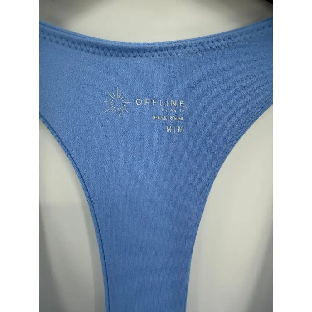 Aerie Offline Real Me Hot Stuff Romper Blue Racerback Athletic NWT Size Medium